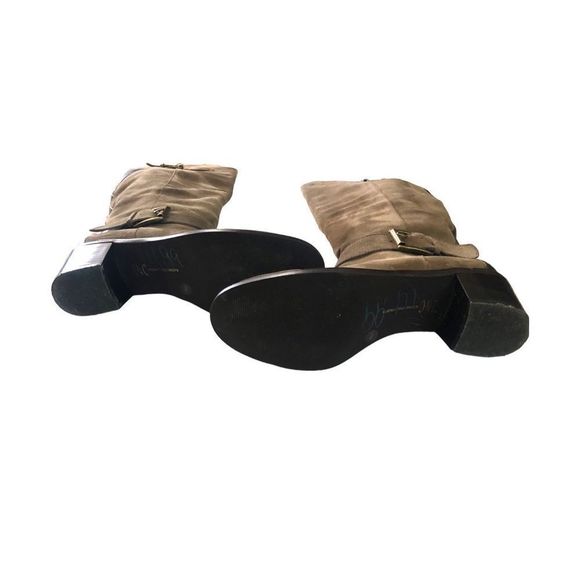 INC International Concepts Tall BrownSuede Boots with Buckle and Leather Back Si - Picture 13 of 15